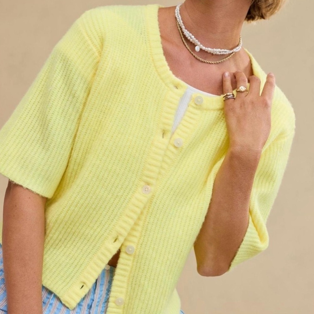 Aerie Lemon Cardigan Sweater
